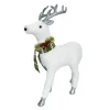 Best Christmas Forever REINDEER STANDING PLUSH WHITE 17.5″ W/ PINE, CONE & BERRIES