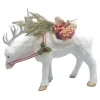 Hot Christmas Forever REINDEER STANDING 21.5″x17.5″ WHITE W/ GIFTS AND SNOWED PINE