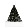 Online Christmas Forever SANTA HAT 15″ BLACK/SILVER SEQUINSS W/ FAUX FUR BORDER (SIZE:M)