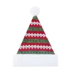 Christmas Forever SANTA HAT 15″ RED/GREEN CHENILLE KNIT W/ FAUX FUR BORDER (SIZE:M)