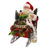Best Christmas Forever SANTA SITTING 10″ W/ SLEIGH & GIFTS RED/GREEN /GOLD