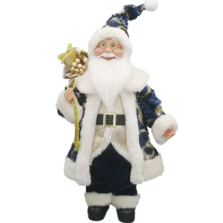 New Christmas Forever SANTA STANDING 18″ BLUE/ IVORY