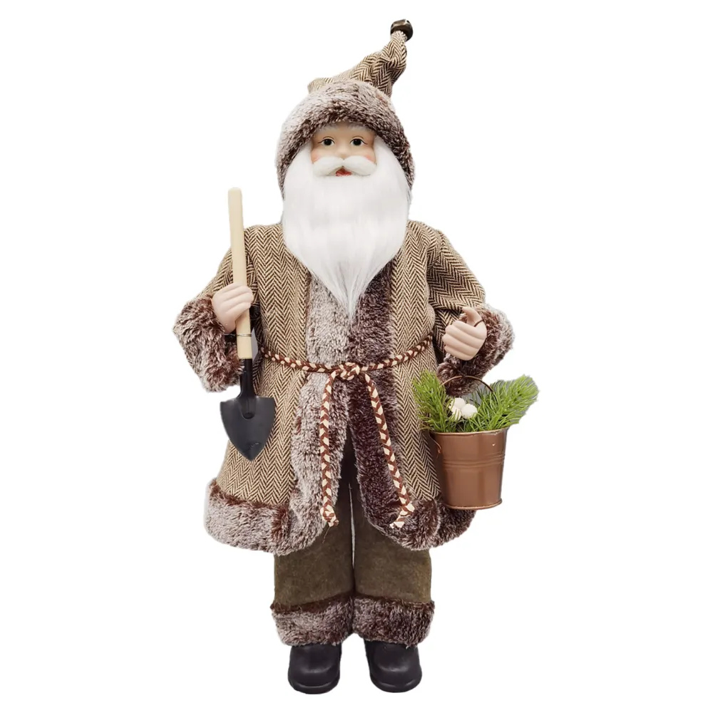 Outlet Christmas Forever SANTA STANDING 18″ GARDENER BROWN