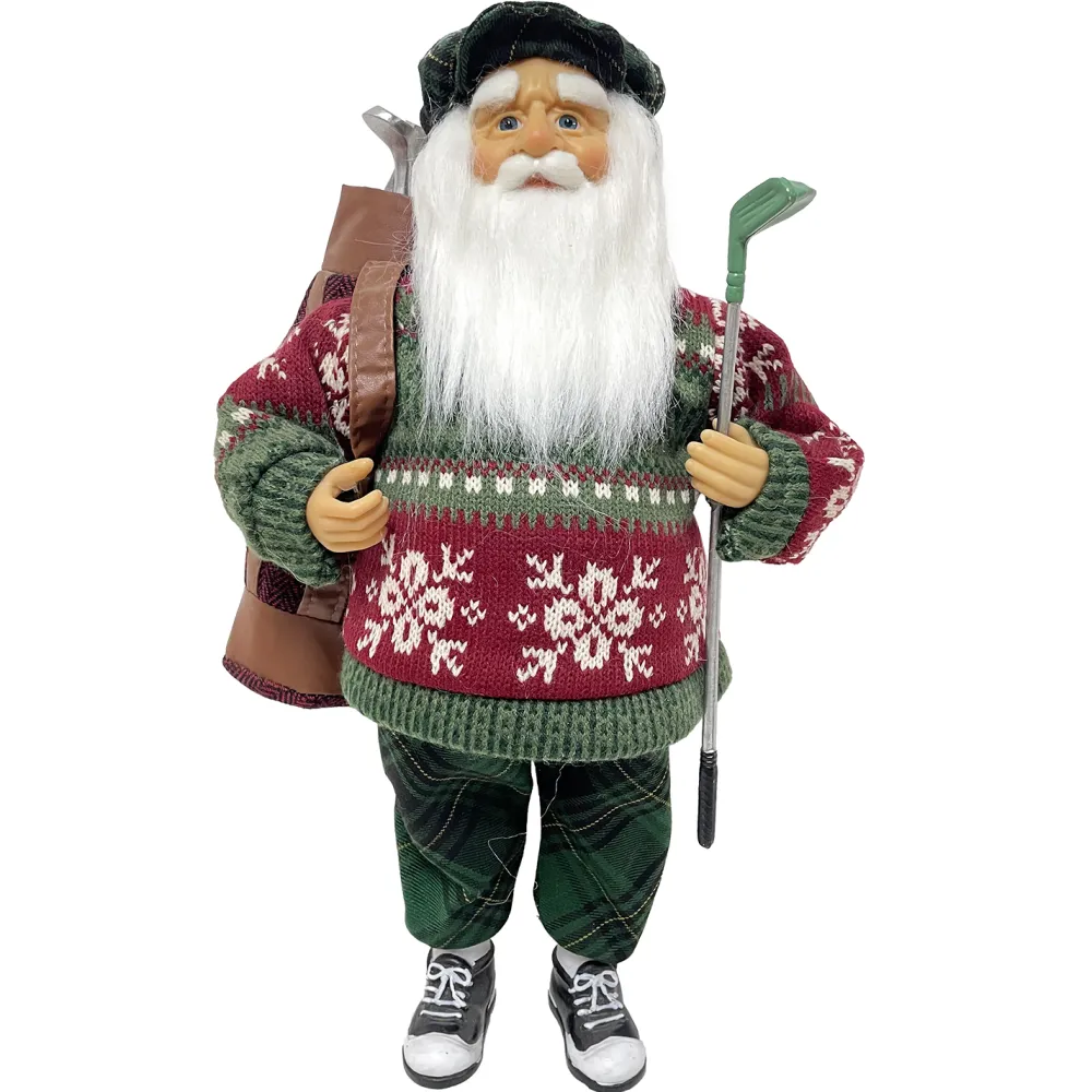 Christmas Forever SANTA STANDING 16″ GOLFING RED/GREEN