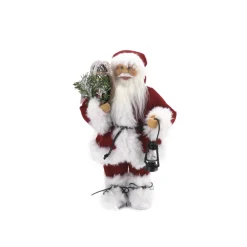 Best Christmas Forever SANTA STANDING 12″ RED TRADITIONAL DLX W/ FUR TRIM