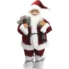 New Christmas Forever SANTA STANDING 24″ RED TRADITIONAL DLX W/ PLUSH TRIM