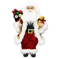 Clearance Christmas Forever SANTA STANDING 18″ W/ GIFTS RED/GREEN/GOLD