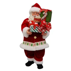 Clearance Christmas Forever SANTA STANDING 11″ W/ GIFTS RED/GREEN/WHITE