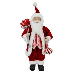 Discount Christmas Forever SANTA STANDING 24″ W/ ORN. RED/WHITE