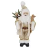 Sale Christmas Forever SANTA STANDING 24″ W/ SKIS & GIFT SACK IVORY /GOLD