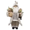 Sale Christmas Forever SANTA STANDING 18″ W/ SNOW SHOES & GIFT SACK GRAY/IVORY