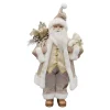 Best Christmas Forever SANTA STANDING 18″ W/ TEADY BEAR IVORY/GOLD