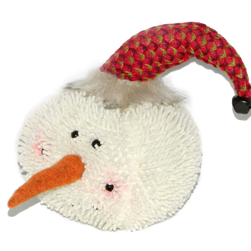 Hot Christmas Forever SNOWMAN HEAD PLUSH 8″ W/RED HAT