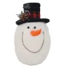 Clearance Christmas Forever SNOWMAN IN PLAID/ HEAD 9″ BLACK HAT W/ RED/ BLACK RIBBON
