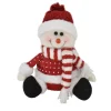 Online Christmas Forever SNOWMAN PLUSH SITTING 8.5″ RED/ WHITE AND POLKA DOTS