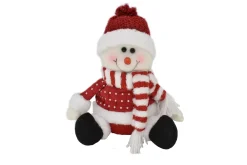 Online Christmas Forever SNOWMAN PLUSH SITTING 8.5″ RED/ WHITE AND POLKA DOTS