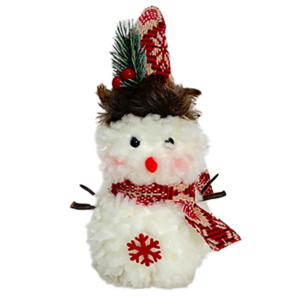 New Christmas Forever SNOWMAN STANDING PLUSH NATURAL/WHITE 10″ W/ SCARF, HAT & TWIGS