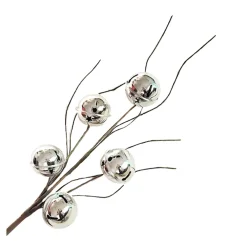 Best Christmas Forever SPRAY BELLS 21″ SHINY SILVER W/ TWIGS