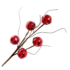 Sale Christmas Forever SPRAY BELLS 21″ X5 SHINY RED W/ TWIGS