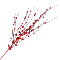 New Christmas Forever SPRAY BERRIES ON TWIGS 32″ RED GLITTER