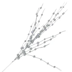 New Christmas Forever SPRAY BERRIES ON TWIGS 32″ SILVER GLITTER