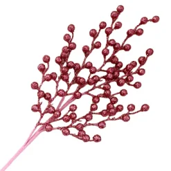 New Christmas Forever SPRAY BERRY 25.5″ DARK PINK GLITTER