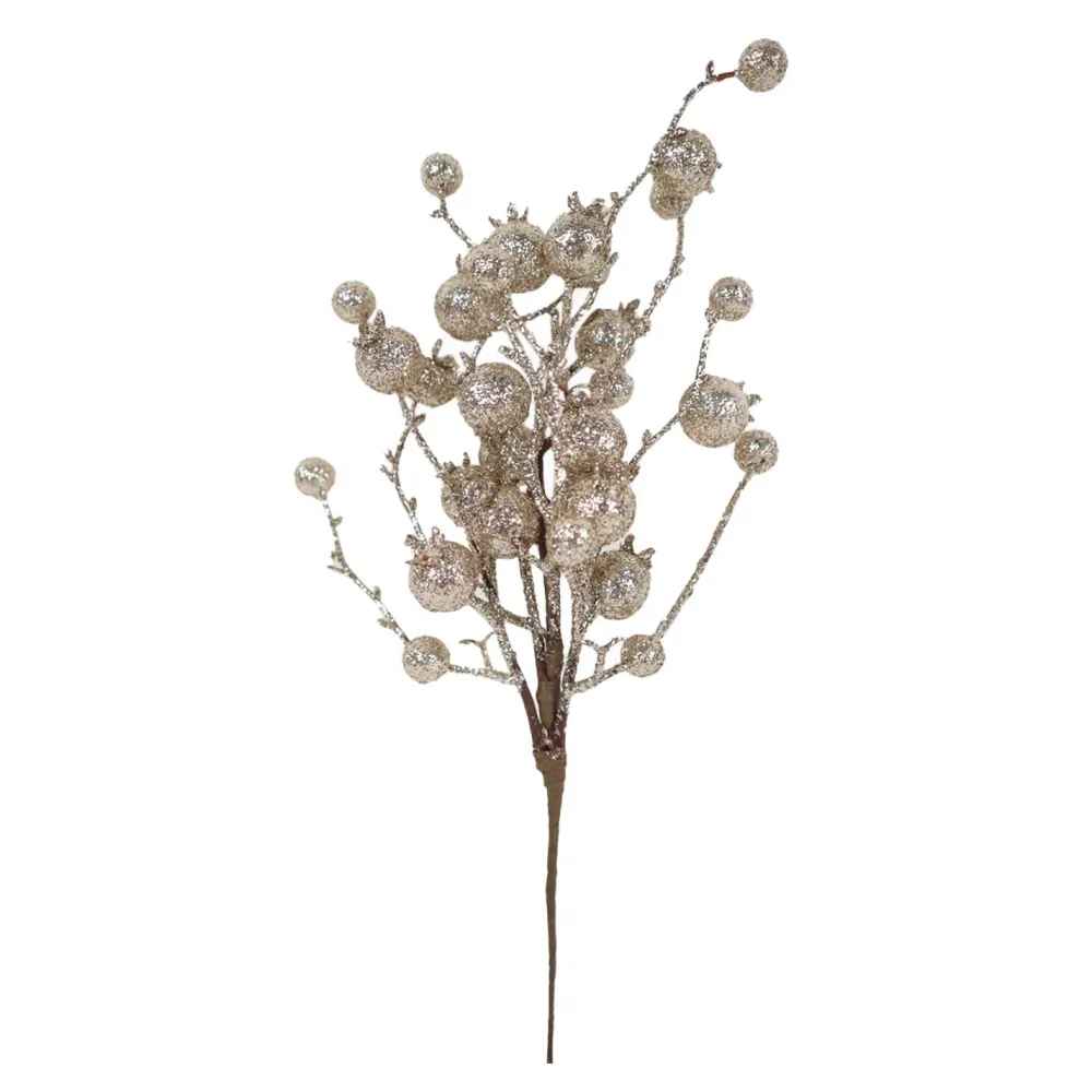 Outlet Christmas Forever SPRAY BERRY 12″ GOLD GLITTER