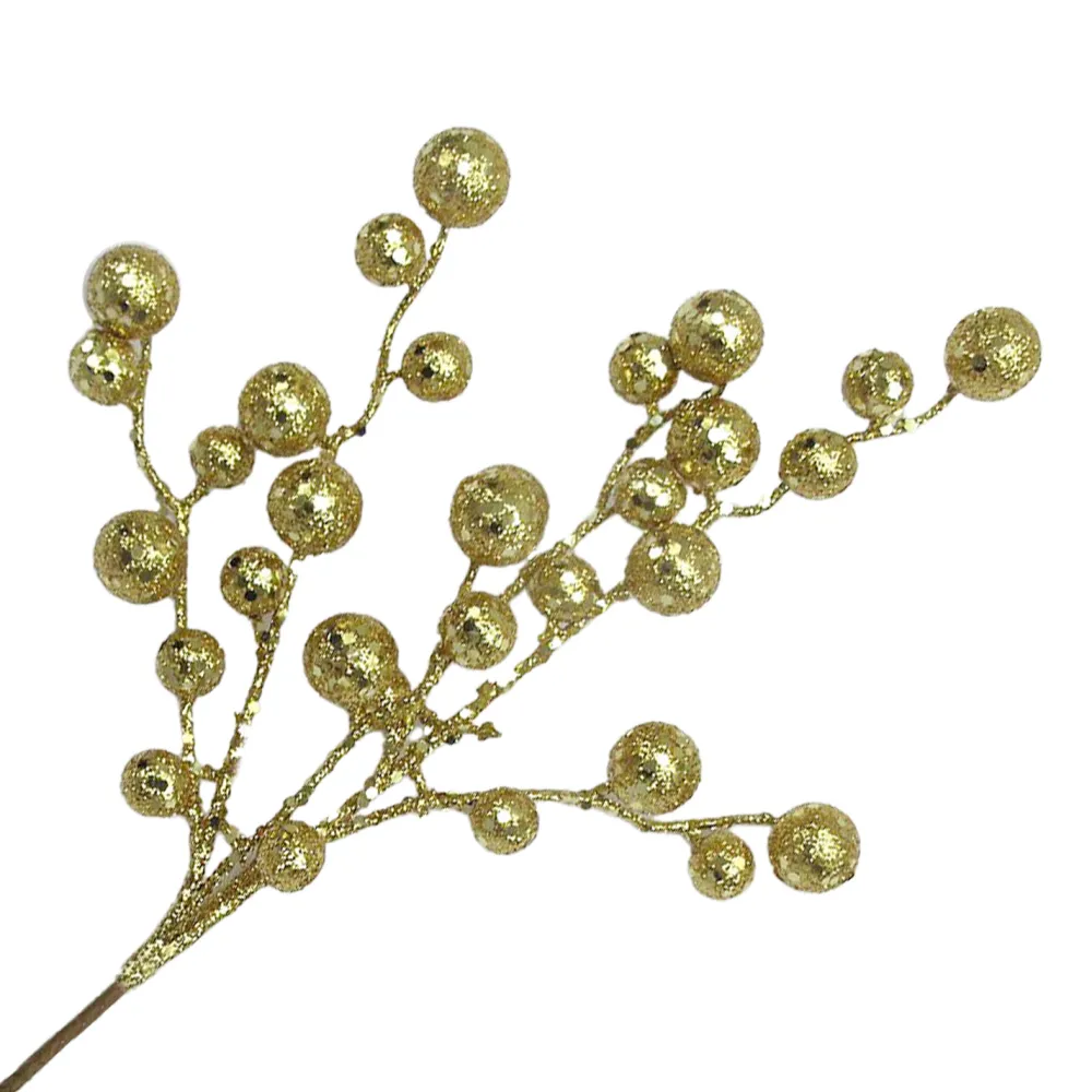 Online Christmas Forever SPRAY BERRY 15″ GOLD GLITTER