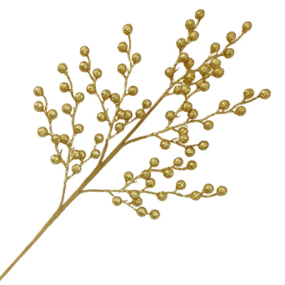 New Christmas Forever SPRAY BERRY 25.5″ GOLD GLITTER