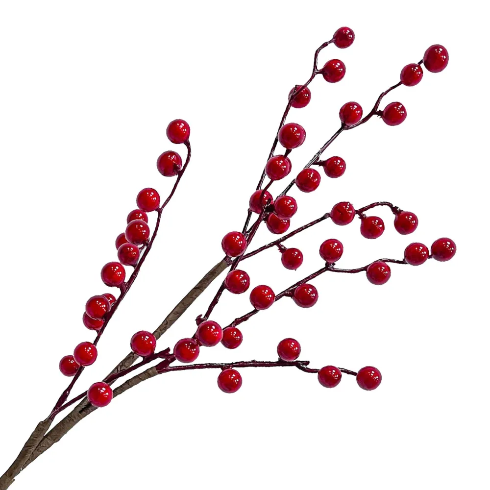 Best Christmas Forever SPRAY BERRY 25″ RED SHINY MINI BERRY