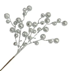 Christmas Forever SPRAY BERRY 15″ SILVER GLITTER