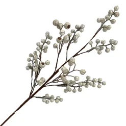 Outlet Christmas Forever SPRAY BERRY CLUSTER 27.5″ WHITE/SILVER GLITTER