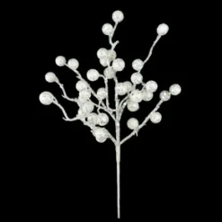 Christmas Forever SPRAY BERRY LARGE 16″ WHITE GLITTER