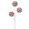 Sale Christmas Forever SPRAY CANDY CANE BALL 14.5″ X3 RED /WHITE FROSTED