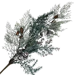 Hot Christmas Forever SPRAY CEDAR FROSTED 31.5: MIXED PINE/ PINE CONES