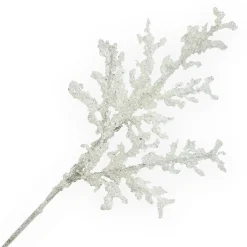 Best Christmas Forever SPRAY CORAL 24″ WHITE GLITTER/ ICE CRYSTAL