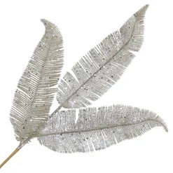 Christmas Forever SPRAY FERN LEAVES 23.5″ CHAMPAGNE GLITTER