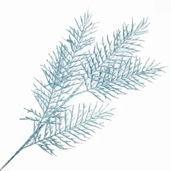 Online Christmas Forever SPRAY FERN LEAVES 31.5″ ICE BLUE GLITTER