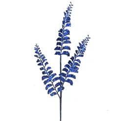 New Christmas Forever SPRAY FERN LEAVES 34″ MIDNIGHT BLUE GLITTER