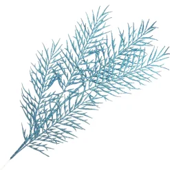 Online Christmas Forever SPRAY FERN LEAVES 31.5″ PEACOCK GLITTER
