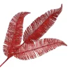 Outlet Christmas Forever SPRAY FERN LEAVES 23.5″ RED GLITTER