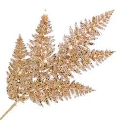 Clearance Christmas Forever SPRAY FERN LEAVES 24″ ROSE GOLD GLITTER