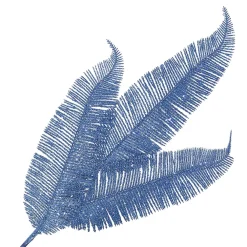 Sale Christmas Forever SPRAY FERN LEAVES 23.5″ STEEL BLUE GLITTER