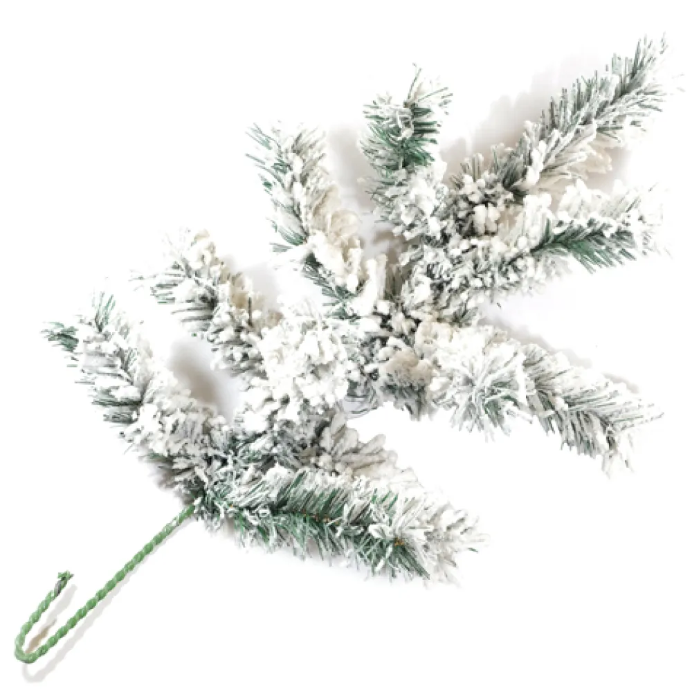 Clearance Christmas Forever SPRAY FLOCKED PVC PINE 26″ 11 TIPS W/ HEAVY SNOW