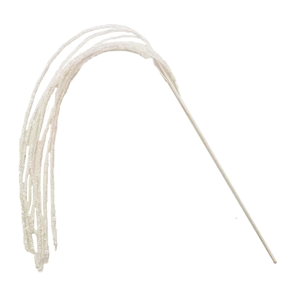 Christmas Forever SPRAY GRASS HANGING 49.5″ WHITE SHINY/GLITTER