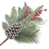 Sale Christmas Forever SPRAY GRN 16″ MIXED PINE, CEDAR, RED BERRIES & CONES ICED/ ICED / FROSTED