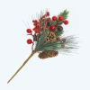 Hot Christmas Forever SPRAY GRN PINE 14″ RED BERRY W/ MIXED PINE & CONE