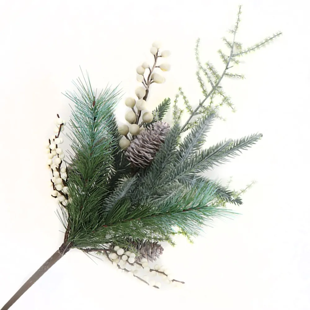 Clearance Christmas Forever SPRAY GRN PINE 18″ WHITE BERRY GREENERY & CONES