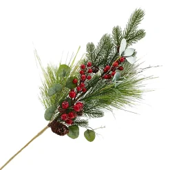 Outlet Christmas Forever SPRAY GRN PINES 31″ MIXED PINE W/ RED BERRIES