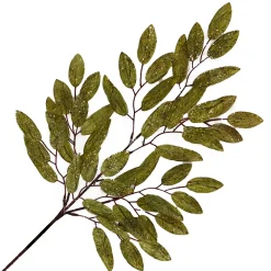 New Christmas Forever SPRAY LEAVES 27″ GREEN W/ GOLD GLITTER
